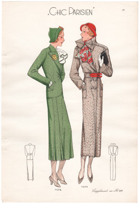 chic parisien fashion illustration 1934